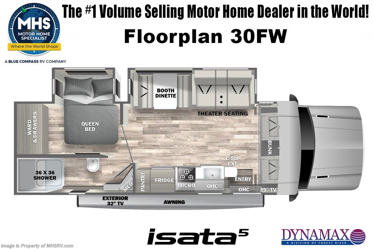 Call now about this 2026 Dynamax Corp Isata 5 Series 30FW! Floorplan of 2026 Dynamax Corp Isata 5 Series 30FW