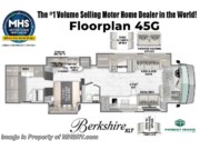 Call now about this 2026 Forest River Berkshire XLT 45G! Floorplan of 2026 Forest River Berkshire XLT 45G