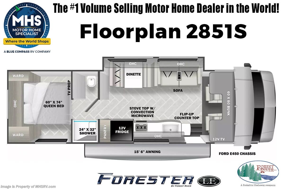 Floorplan of 2026 Forest River Forester LE 2851S