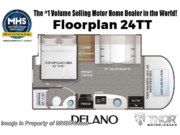 Call now about this 2026 Thor Motor Coach Delano 24TT! Floorplan of 2026 Thor Motor Coach Delano 24TT