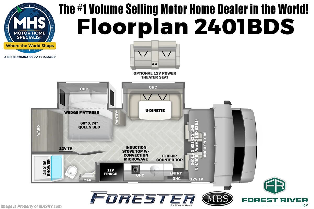 Floorplan of 2026 Forest River Forester MBS 2401BDS