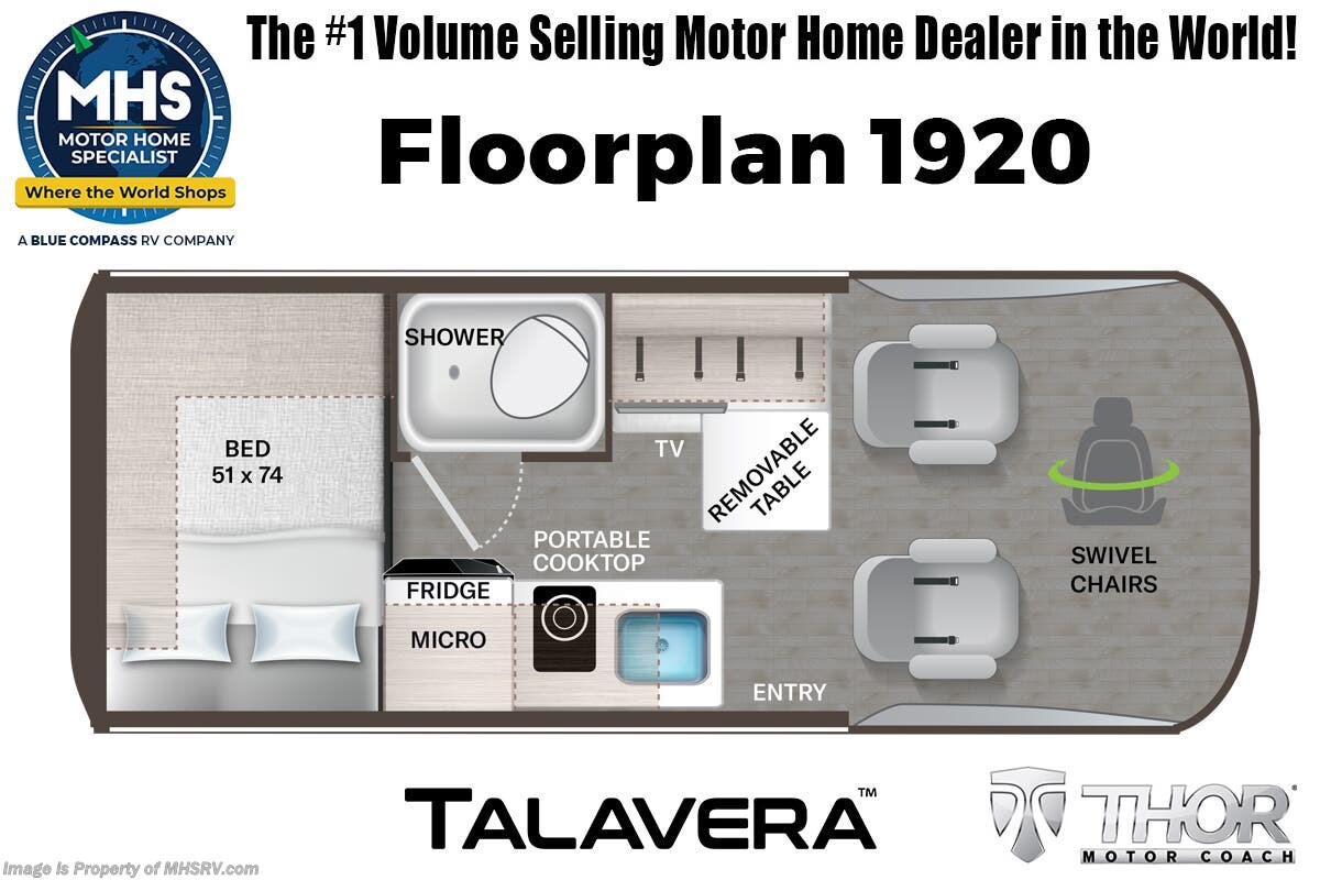 Floorplan of 2026 Thor Motor Coach Talavera 1920