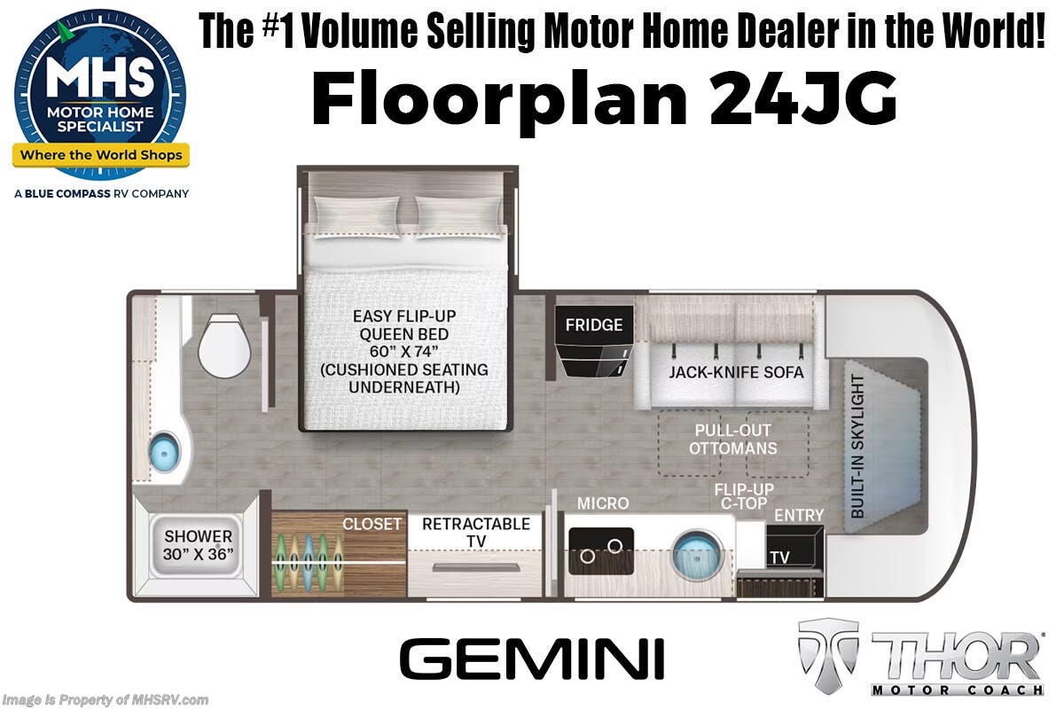 Floorplan of 2026 Thor Motor Coach Gemini AWD 24JG