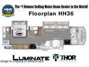 Call now about this 2026 Thor Motor Coach Luminate HH36! Floorplan of 2026 Thor Motor Coach Luminate HH36