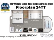 Call now about this 2026 Thor Motor Coach Tiburon 24TT! Floorplan of 2026 Thor Motor Coach Tiburon 24TT