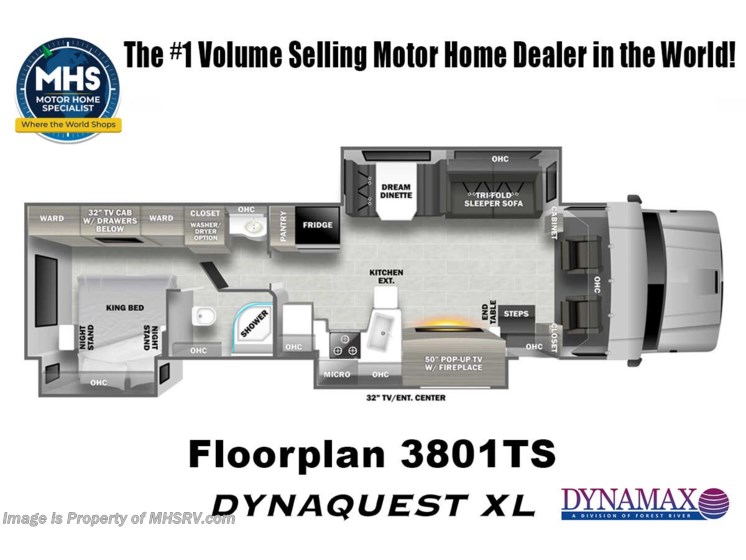 Email now about this 2026 Dynamax Corp Dynaquest XL 3801TS! Floorplan of 2026 Dynamax Corp Dynaquest XL 3801TS