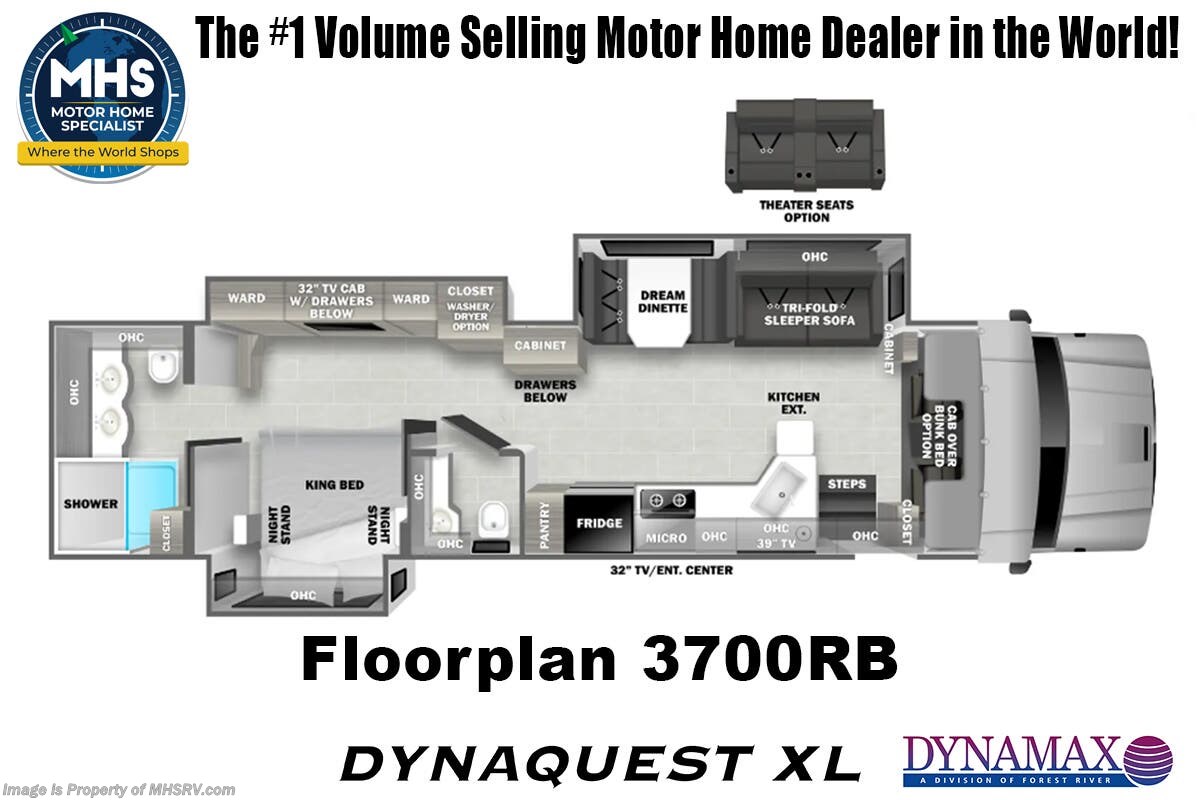 Email now about this 2026 Dynamax Corp Dynaquest XL 3700RB! Floorplan of 2026 Dynamax Corp Dynaquest XL 3700RB