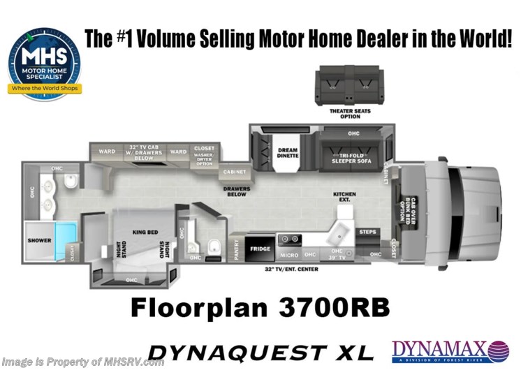 Email now about this 2026 Dynamax Corp Dynaquest XL 3700RB! Floorplan of 2026 Dynamax Corp Dynaquest XL 3700RB