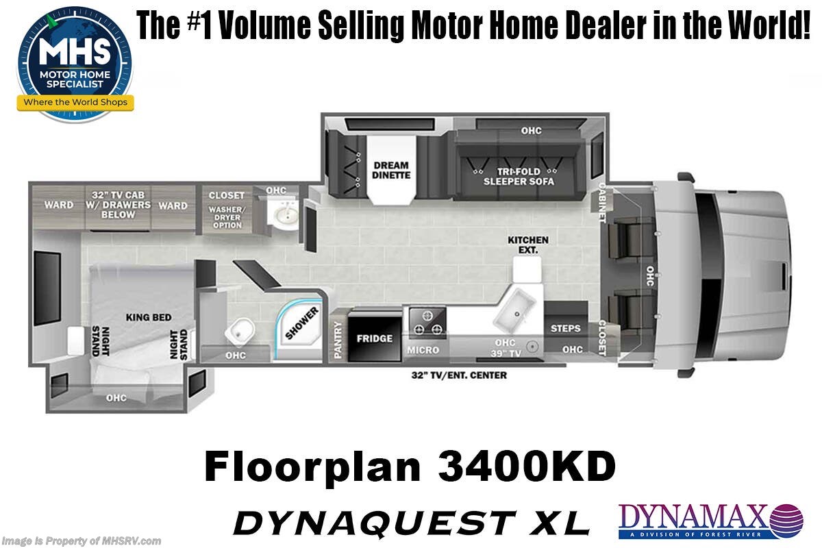 Call now about this 2026 Dynamax Corp Dynaquest XL 3400KD! Floorplan of 2026 Dynamax Corp Dynaquest XL 3400KD
