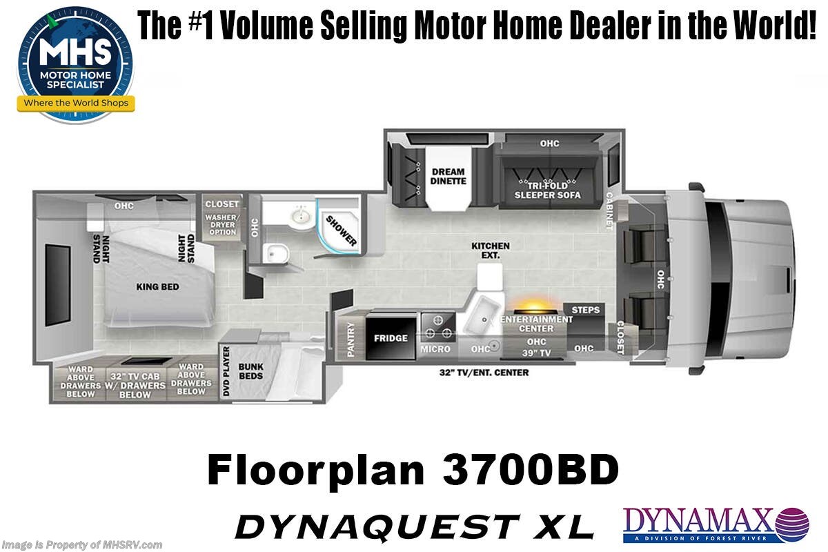 Email now about this 2026 Dynamax Corp Dynaquest XL 3700BD! Floorplan of 2026 Dynamax Corp Dynaquest XL 3700BD