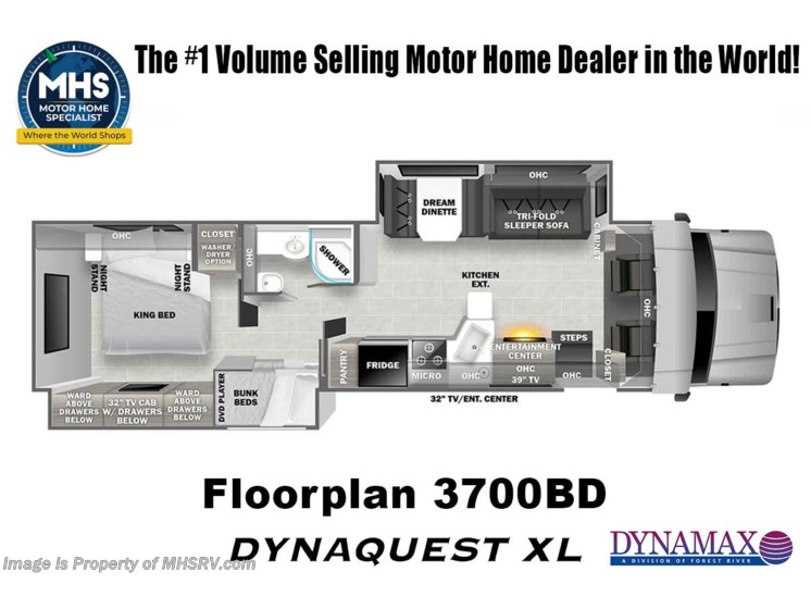 Email now about this 2026 Dynamax Corp Dynaquest XL 3700BD! Floorplan of 2026 Dynamax Corp Dynaquest XL 3700BD