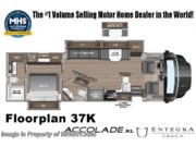 Call now about this 2026 Entegra Coach Accolade XL 37K! Floorplan of 2026 Entegra Coach Accolade XL 37K
