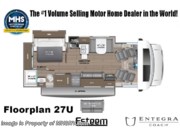 Call now about this 2026 Entegra Coach Esteem 27U! Floorplan of 2026 Entegra Coach Esteem 27U
