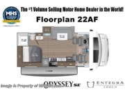 Call now about this 2026 Entegra Coach Odyssey SE 22AF! Floorplan of 2026 Entegra Coach Odyssey SE 22AF
