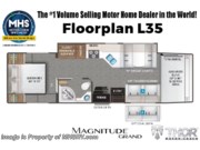 Call now about this 2026 Thor Motor Coach Magnitude Grand L35! Floorplan of 2026 Thor Motor Coach Magnitude Grand L35