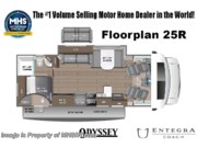 Call now about this 2026 Entegra Coach Odyssey 25R! Floorplan of 2026 Entegra Coach Odyssey 25R