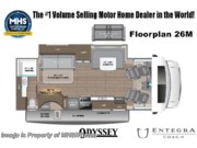 Call now about this 2026 Entegra Coach Odyssey 26M! Floorplan of 2026 Entegra Coach Odyssey 26M