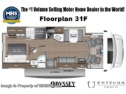 Call now about this 2026 Entegra Coach Odyssey 31F! Floorplan of 2026 Entegra Coach Odyssey 31F