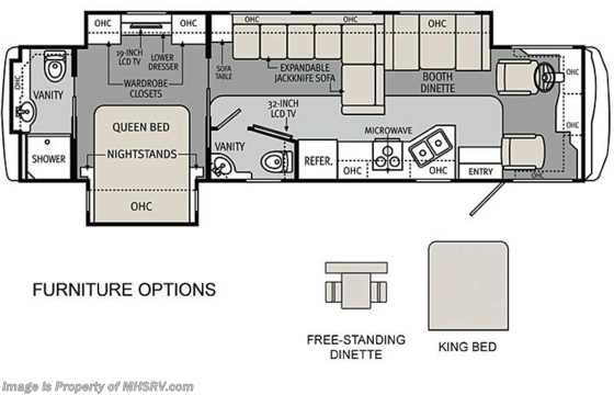 2012 Monaco RV Monarch 36SFD W/Full Wall Slide/King Bed &amp; Bedroom Slide Floorplan