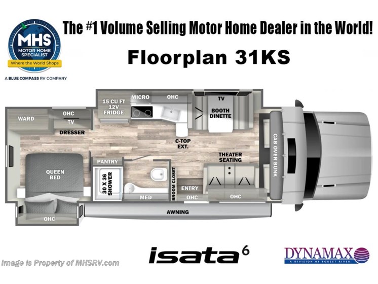 Email now about this 2026 Dynamax Corp Isata 6 Series 31KS! Floorplan of 2026 Dynamax Corp Isata 6 Series 31KS