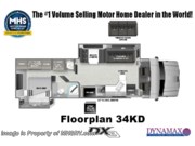 Call now about this 2026 Dynamax Corp DX3 34KD! Floorplan of 2026 Dynamax Corp DX3 34KD