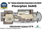 Call now about this 2026 Forest River Georgetown 5 Series GT5 34M5! Floorplan of 2026 Forest River Georgetown 5 Series GT5 34M5