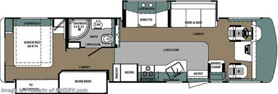 2012 Forest River Georgetown Bunk House RV for Sale (351DS) W/2 Slides Floorplan
