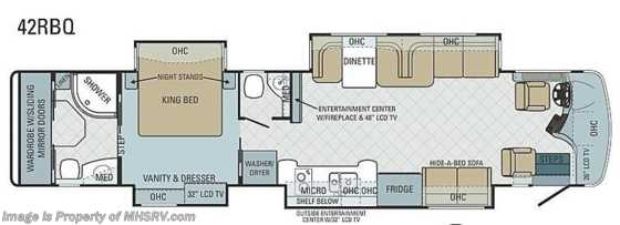 2013 Entegra Coach Anthem (42RBQ) Bath &amp; 1/2 Motor Home Floorplan