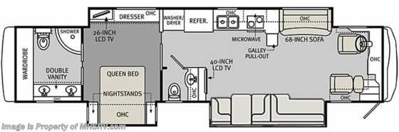 2013 Holiday Rambler Endeavor W/3 Slides Model 43DFT RV for Sale Floorplan