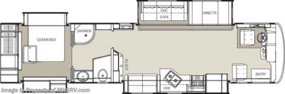 2013 Sportscoach Cross Country W/4 Slides 405FK  Luxury RV for Sale Floorplan