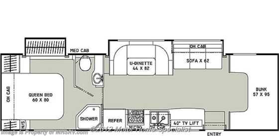 2013 Coachmen Leprechaun (319DSF) W/2 Slides Class C Camp Kitchen RV Floorplan
