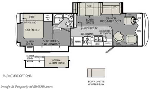 2013 Holiday Rambler Vacationer (34SBD) W/2 Slides New Bunk House RV for Sale Floorplan