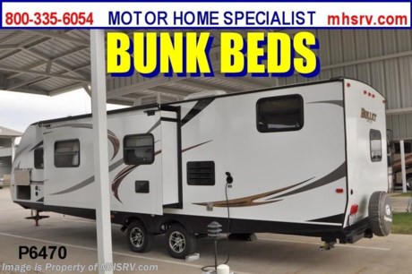 &lt;a href=&quot;http://www.mhsrv.com/diesel-pusher-rvs/&quot;&gt;&lt;img src=&quot;http://www.mhsrv.com/images/sold_dieselpusher.jpg&quot; width=&quot;383&quot; height=&quot;141&quot; border=&quot;0&quot; /&gt;&lt;/a&gt; Keystone RV /TX 3/28/13/ - 2013 Keystone Bullet (294BHS) is approximately 30 feet in length with 2 slides, power patio awning, slide-out room toppers, electric/gas water heater, pass-thru storage, black tank rinsing system, exterior shower, sofa with air mattress, booth converts to sleeper, CD/DVD player, AM/FM radio, night shades, microwave, 3 burner range with gas oven, sink covers, refrigerator, all in 1 bath, queen sized bed, ducted A/C system, LCD TV with 180 degree swivel to be seen from the living room or the bedroom and bunk beds that can transform from 3 separate beds to 2 beds and a sofa!! For complete details visit Motor Home Specialist at MHSRV .com or 800-335-6054.