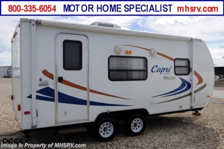 &lt;a href=&quot;http://www.mhsrv.com/travel-trailers/&quot;&gt;&lt;img src=&quot;http://www.mhsrv.com/images/sold-traveltrailer.jpg&quot; width=&quot;383&quot; height=&quot;141&quot; border=&quot;0&quot; /&gt;&lt;/a&gt; Used Coachmen RV /Fort Worth TX 3/18/13/ - 2008 Coachmen Capri Micro (179QB) is approximately 18 feet in length with a patio awning, gas water heater, pass-thru storage, exterior shower, exterior speakers, booth that converts to sleeper, AM/FM radio, CD player, blinds, microwave, 2 burner range, refrigerator, shower, queen size bed and a ducted A/C system. For complete details visit Motor Home Specialist at MHSRV .com or 800-335-6054.