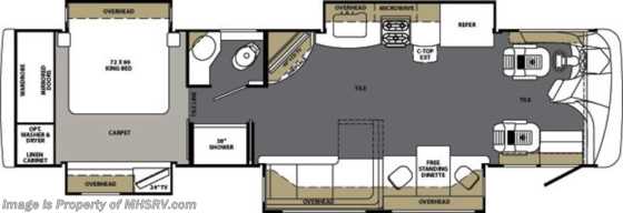 2014 Forest River Berkshire (360QL-40) W/4 Slides RV for Sale Floorplan