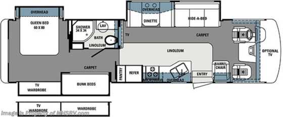 2014 Forest River Georgetown XL (350) W/3 Slides &amp; Bunk Beds  RV for Sale Floorplan
