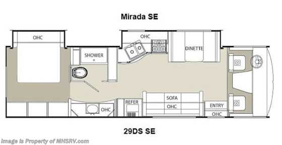 2014 Coachmen Mirada SE 29DS (MHSRV Edition) 5.5 Gen, 2 A/C, Corian (S) Floorplan