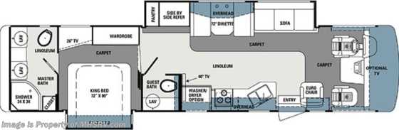 2014 Forest River Georgetown XL 360 Bath &amp; 1/2, 2 Slides, &amp; W/D (Khaki/Caramel) Floorplan