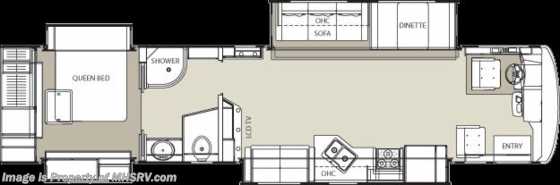 2014 Sportscoach Cross Country 405FK Stack W/D, Res. Fridge, Fireplace, Sat (S) Floorplan
