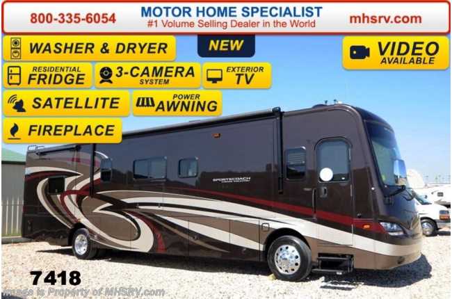 2014 Sportscoach Cross Country 405FK Stack W/D, Res. Fridge, Fireplace, Sat (S)