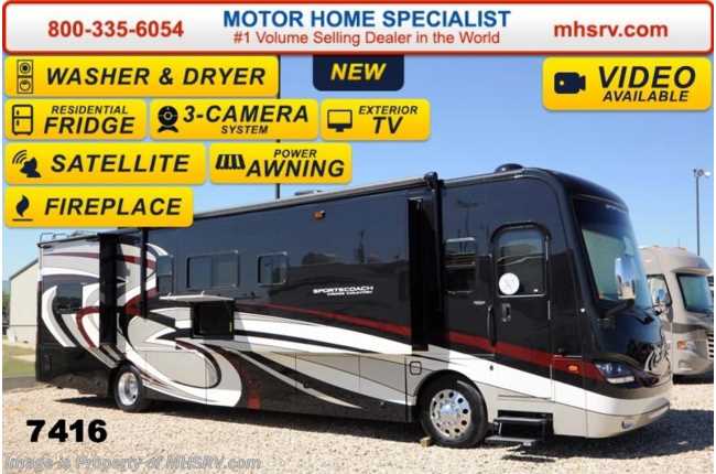 2014 Sportscoach Cross Country 405FK Stack W/D, Res. Fridge, Fireplace, Sat (P)