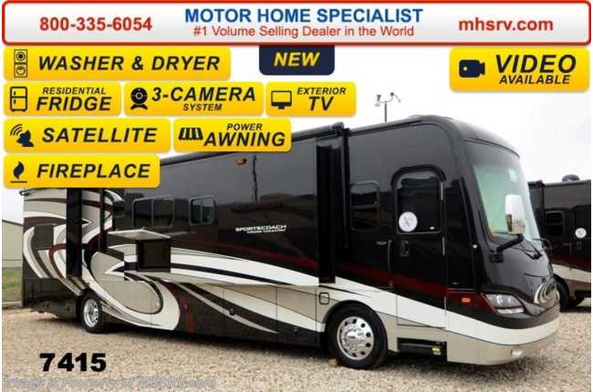 2014 Sportscoach Cross Country 405FK Stack W/D, Fireplace, Res. Fridge,  Sat (D)
