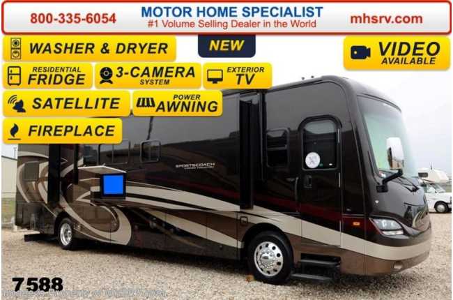 2014 Sportscoach Cross Country 405FK Stack W/D, Res. Fridge, Sat, Fireplace (P)