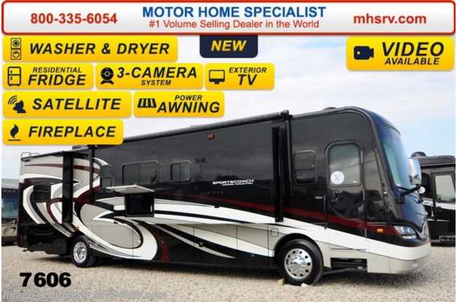 2014 Sportscoach Cross Country 405FK Res. Fridge, Fireplace, Sat, Stack W/D (P)