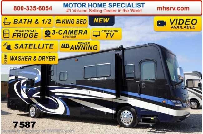 2014 Sportscoach Cross Country 404RB Bath &amp; 1/2, Res. Fridge, Stack W/D, Sat (P)