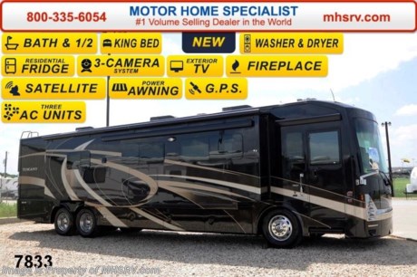 /CA 2/9/15 &lt;a href=&quot;http://www.mhsrv.com/thor-motor-coach/&quot;&gt;&lt;img src=&quot;http://www.mhsrv.com/images/sold-thor.jpg&quot; width=&quot;383&quot; height=&quot;141&quot; border=&quot;0&quot;/&gt;&lt;/a&gt;
Receive a $5,000 VISA Gift Card with purchase from Motor Home Specialist . Offer ends Feb. 28th, 2015.  Family Owned &amp; Operated and the #1 Volume Selling Motor Home Dealer in the World as well as the #1 Thor Motor Coach Dealer in the World. &lt;object width=&quot;400&quot; height=&quot;300&quot;&gt;&lt;param name=&quot;movie&quot; value=&quot;//www.youtube.com/v/Pkz6nTY9Br4?version=3&amp;amp;hl=en_US&quot;&gt;&lt;/param&gt;&lt;param name=&quot;allowFullScreen&quot; value=&quot;true&quot;&gt;&lt;/param&gt;&lt;param name=&quot;allowscriptaccess&quot; value=&quot;always&quot;&gt;&lt;/param&gt;&lt;embed src=&quot;//www.youtube.com/v/Pkz6nTY9Br4?version=3&amp;amp;hl=en_US&quot; type=&quot;application/x-shockwave-flash&quot; width=&quot;400&quot; height=&quot;300&quot; allowscriptaccess=&quot;always&quot; allowfullscreen=&quot;true&quot;&gt;&lt;/embed&gt;&lt;/object&gt; MSRP $387,399.  New 2015 Thor Motor Coach Tuscany with 3 slides including a full wall slide: Model 42WX (Bath &amp; 1/2) - This luxury diesel motor home measures approximately 43 feet 2 inches in length and is highlighted by a passenger side full wall slide-out room, booth &amp; sofa ensemble, 46 inch LCD TV, fireplace, king bed, diesel fired Aqua Hot, stackable washer/dryer, residential refrigerator, dishwasher drawer, exterior entertainment center, 450 HP Cummins diesel engine, Freightliner tag axle chassis with IFS (Independent Front Suspension), Allison 6-speed automatic transmission, high polished aluminum wheels, (2) stage Jacobs brake, dual fuel fills, full length stainless stone guard, fully automatic (4) point leveling system &amp; much more. Options include beautiful full body paint exterior, Winegard Trav&#39;ler HD Satellite and a large over head LCD TV. New features for the 2015 Tuscany include a 10KW generator, (3) 15K BTU low-profile roof A/C&#39;s with heat pumps, LED light on the patio and door awnings, new designer wainscoting wallboard features, Uniguard metal wraps on all slide toppers, a 40 inch exterior TV and MUCH more. For additional coach information, brochures, window sticker, videos, photos, Tuscany reviews &amp; testimonials as well as additional information about Motor Home Specialist and our manufacturers please visit us at MHSRV .com or call 800-335-6054. At Motor Home Specialist we DO NOT charge any prep or orientation fees like you will find at other dealerships. All sale prices include a 200 point inspection, interior &amp; exterior wash &amp; detail of vehicle, a thorough coach orientation with an MHS technician, an RV Starter&#39;s kit, a nights stay in our delivery park featuring landscaped and covered pads with full hook-ups and much more. WHY PAY MORE?... WHY SETTLE FOR LESS?
