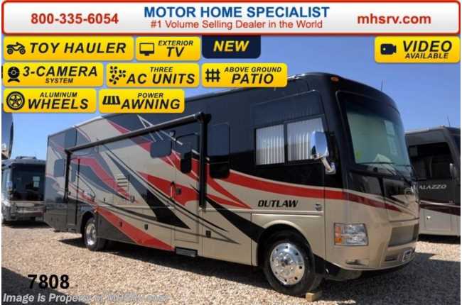2014 Thor Motor Coach Outlaw Toy Hauler 37LS Garage, 26K Chassis, Pwr. Bunk, 4 TVs, 3 A/Cs