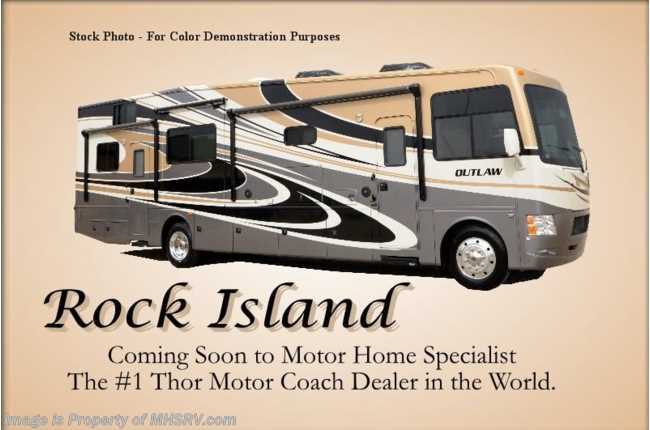 2015 Thor Motor Coach Outlaw Toy Hauler 37LS Garage, 26K Chassis, 4 TV, Power Bunk, 3 A/C
