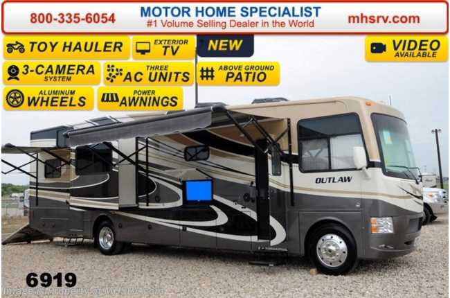 2014 Thor Motor Coach Outlaw Toy Hauler 37MD Garage, 26K Chassis, 2 Slides, 5 TV, 3 A/Cs