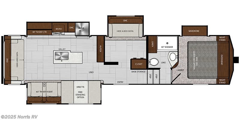 Floorplan of 2019 Forest River Impression 34MID
